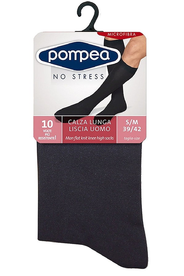 MAN LONG HIGH-KNEES SOCKS PLAIN IN SOFT MICROFIBRE