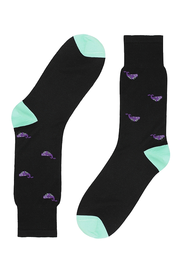 POMPEA ARMENIO - SHORT COTTON SOCKS WITH WHALES PATTERN
