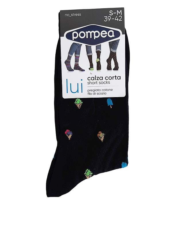 POMPEA WALTER - MEN COTTON FASHION SOCKS WITH ICE CREAM MOTIF