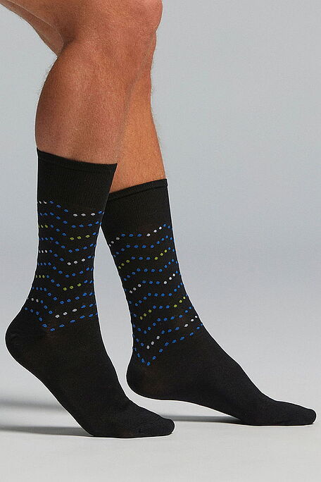 CZ U.C. GREGORIO MAN SHORT SOCKS IN MERCERIZED COTTON WITH CHEVRON DOTS SKETCH