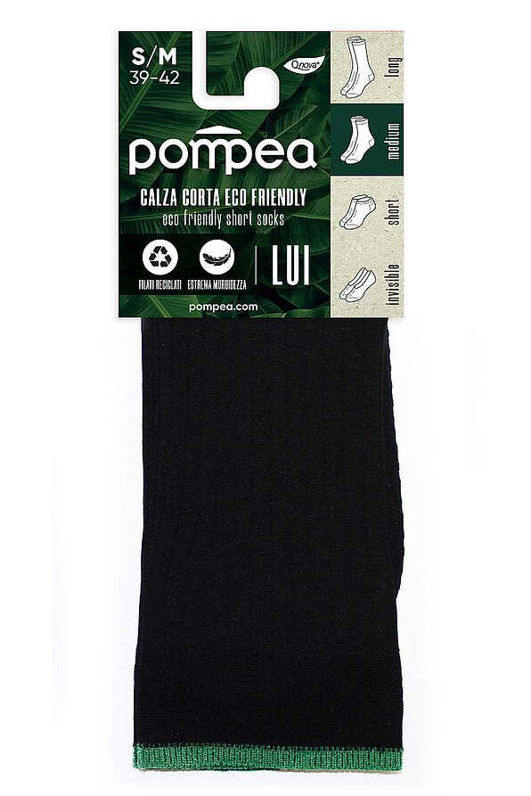 CZ U.C.ECO FRIENDLY MAN LIGHT MICROFIBER SHORT SOCKS IN Q-NOVA® RECYCLED YARN OBTAINED WITH REGENERATED RAW MATERIALS OF LOW ENVIRONMENTAL IMPACT BREATHABLE INSOLE AND RIB FANCY MOTIF