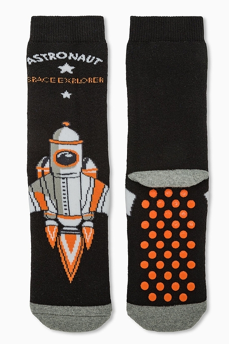 BOY TERRY-COTTON SLIPPERS ANTI-SLIP WITH ABS AND SPACE PATTERN - ABS CZ M.SULLY