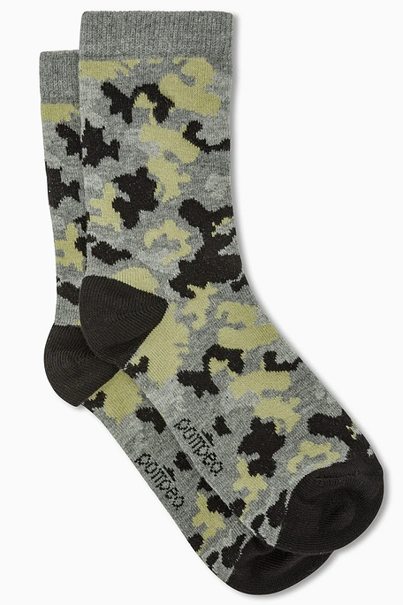 BOY COTTON NORMAL SOCKS WITH CAMOUFLAGE MILITAIRE PATTERN - CZ BIMBO SAMUELE