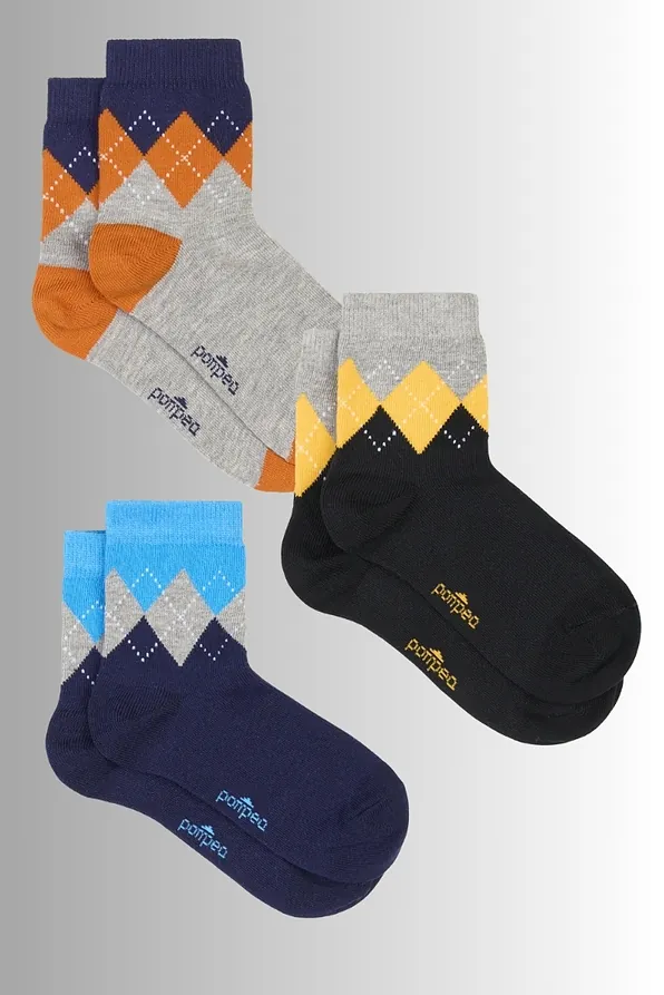 BOY WARM COTTON SOCKS WITH DIAMONDS PATTERN-CZ BIMBO RUGGERO