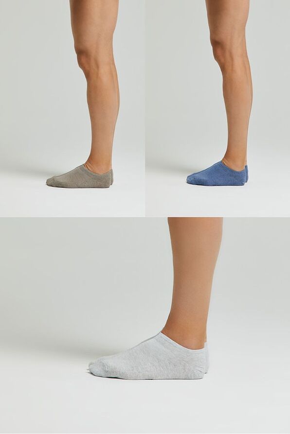 3PACK MAN COMBED COTTON LOW-CUT SOCKS MELANGE & PLUS SIZE-MCZX3 MELANGE