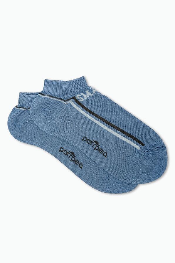 BOY MERCERIZED COTTON LOW-CUT SOCKS WITH FLAT HAND-LINKED TOE SEAM & STRIPY PLACED JACKARD DESIGN-MCZ EUCLIDE