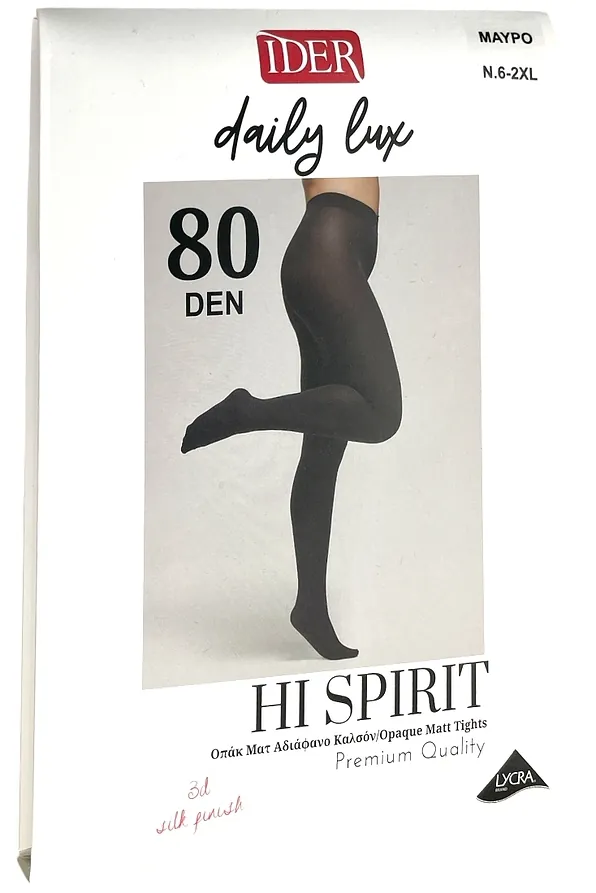 PLUS SIZE ΓΥΝΑΙΚΕΙΟ ΟΠΑΚ 3D ΑΔΙΑΦΑΝΟ ΚΑΛΣΟΝ 80 DEN ΑΠΌ ΜΑΛΑΚΗ ΜΙΚΡΟΪΝΑ-DAILY-LUX-HISPIRIT