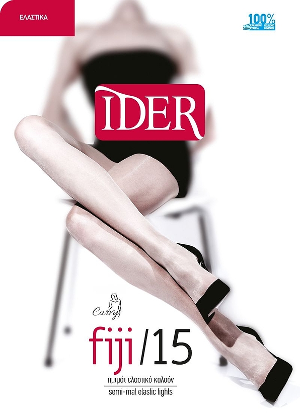 FIJI 15DEN ULTRA SHEER SEMIMATT VANISE ELASTIC TIGHTS, PLUS SIZE FIJI 15DEN