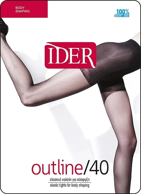 OUTLINE 40DEN BODY SHAPING ULTRA SHEER REINFORCED ELASTIC TIGHTS, SHAPING THIGH PANTY