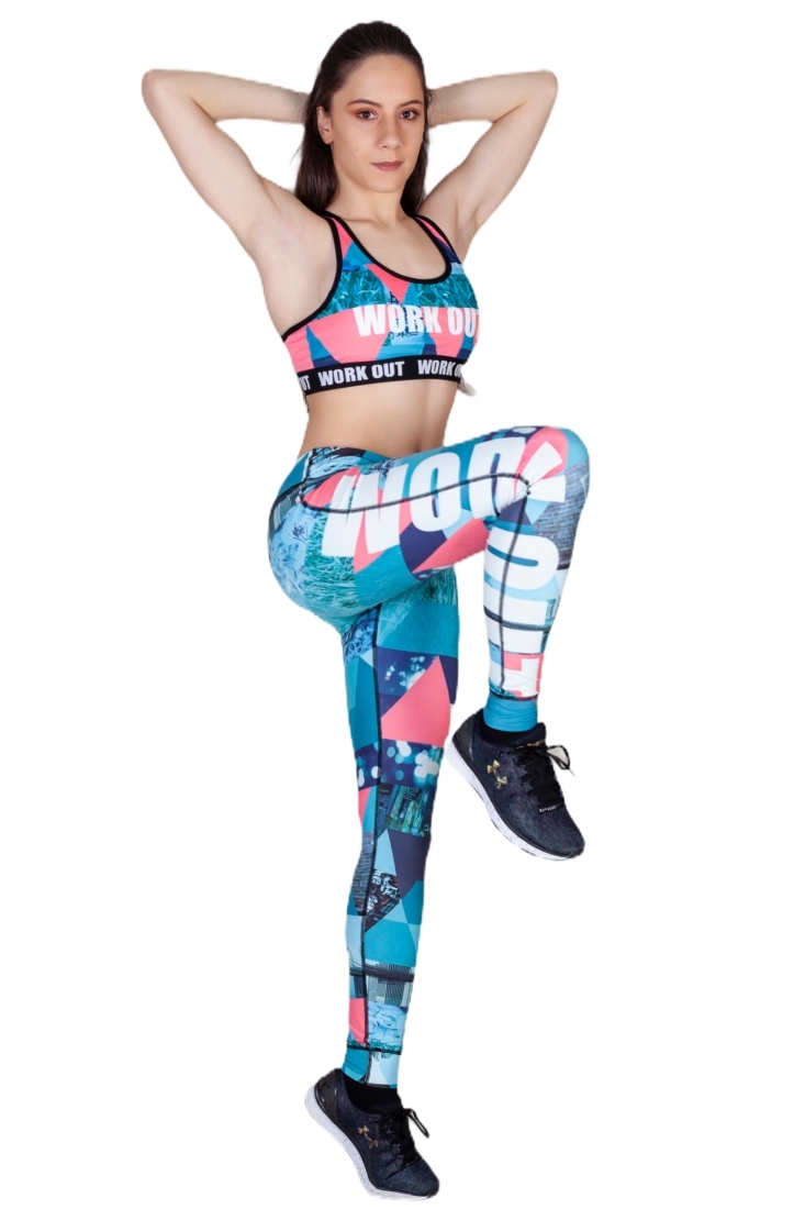 IDER-  ΚΟΛΑΝ ΓΥΝΑΙΚΕΙΟ ΑΘΛΗΤΙΚΟ ΕΛΑΣΤΙΚΟ ΑΔΙΑΦΑΝΟ ΜΕ DIGITAL PRINTING ΜΠΛΕ ΡΟΔΑΚΙΝΙ ΓΕΩΜΕΤΡΙΚΑ WORK OUT