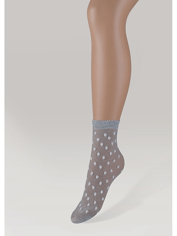 ANGLE SOCKS 40DEN SILVER METALIZED