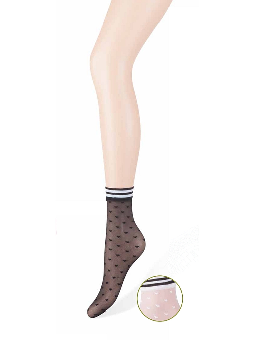 IDER - ΣΟΣΟΝΙ ΓΥΝΑΙΚΕΙΟ 20DEN. ΤΟΥΛΙ ΜΕ ΣΧ. ΚΑΡΔΟΥΛΕΣ ΚΑΙ ΡΙΓΕΣ ΣΤΟ ΛΑΣΤΙΧΟ