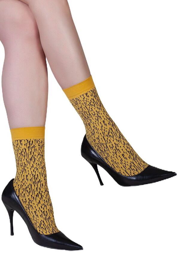 WOMAN OPAQUE ANKLE SOCKS 50DEN RAIN PATTERN