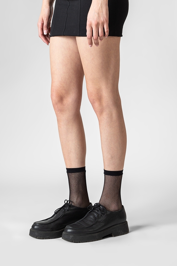 WOMAN ELASTIC FISHNET OVER-ANKLE SOCKS