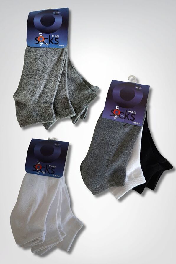 ANKLE COTTON SOCKS ( 3 PACK)
