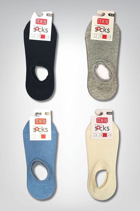 2-PACK UNISEX ΑΟΡΑΤΗ ΒΑΜΒΑΚΕΡΗ ΚΑΛΤΣΑ ΡΙΜΠ ΜΟΝΟΧΡΩΜΗ ΜΕ ΣΙΛΙΚΟΝΗ ΓΙΑ SNEAKERS