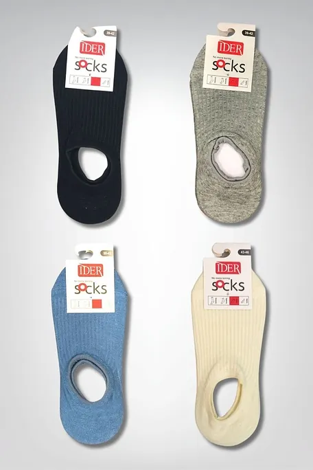 2-PACK UNISEX ΑΟΡΑΤΗ ΒΑΜΒΑΚΕΡΗ ΚΑΛΤΣΑ ΡΙΜΠ ΜΟΝΟΧΡΩΜΗ ΜΕ ΣΙΛΙΚΟΝΗ ΓΙΑ SNEAKERS