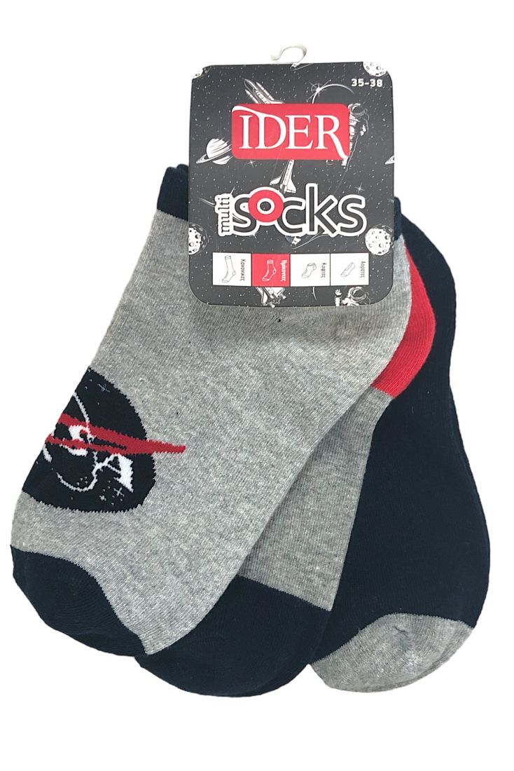 3-PACK UNISEX ΗΜΙΚΟΝΤΗ ΚΑΛΤΣΑ ΑΣΤΡΑΓΑΛΟΥ ΒΑΜΒΑΚΕΡΗ ΣΧΕΔΙΟ NASA