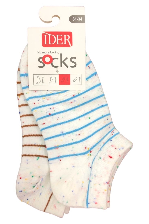 2-PACK KIDS LOW-CUT COTTON SOCKS WITH NEPPY STRIPES PATTERN