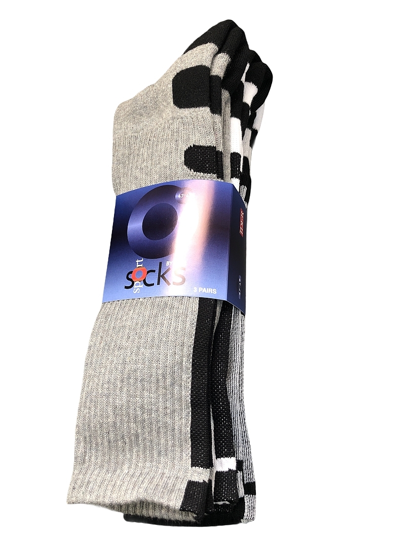 3-PACK ΚΑΛΤΣΑ BASKET ΒΑΜΒΑΚΕΡΗ ΑΘΛΗΤΙΚΗ ΜΕ ΜΙΣΗ ΠΕΤΣΕΤΕ ΠΑΤΟΥΣΑ RIB ΤΕΛΕΙΩΜΑ ΚΑΙ ΓΡΑΜΜΙΚΟ ΣΧΕΔΙΟ ΣΤΟ ΠΙΣΩ ΜΕΡΟΣ