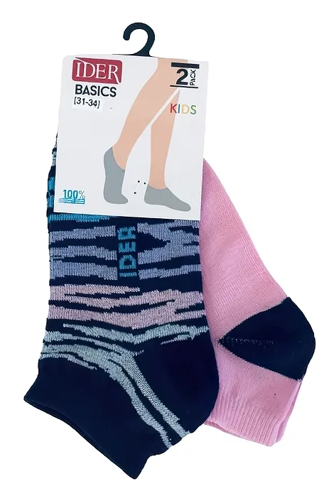 IDER SOCKS- 2-PACK ΣΟΥΜΠΑ ΠΑΙΔΙΚΗ ΚΑΛΤΣΑ ΒΑΜΒΑΚΕΡΗ, ΕΝΑ ΜΠΛΕ ΠΟΛΥΧΡΩΜΟ ΜΕ ΣΧ. ΖΕΜΠΡΑ & ENA ΡΟΖ ΜΕ ΜΠΛΕ ΚΟΝΤΡΑΣΤ