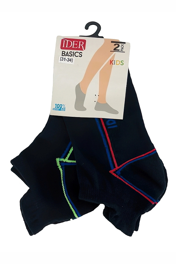 2-PACK KIDS SPORTS LOW CUT SOCKS REINFORCED FOOT