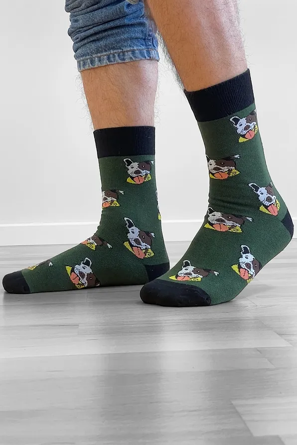 UNISEX ΒΑΜΒΑΚΟΛΥΚΡΑ ΚΑΛΤΣΑ ΜΕ ΣΧΕΔΙΟ PITBULLS