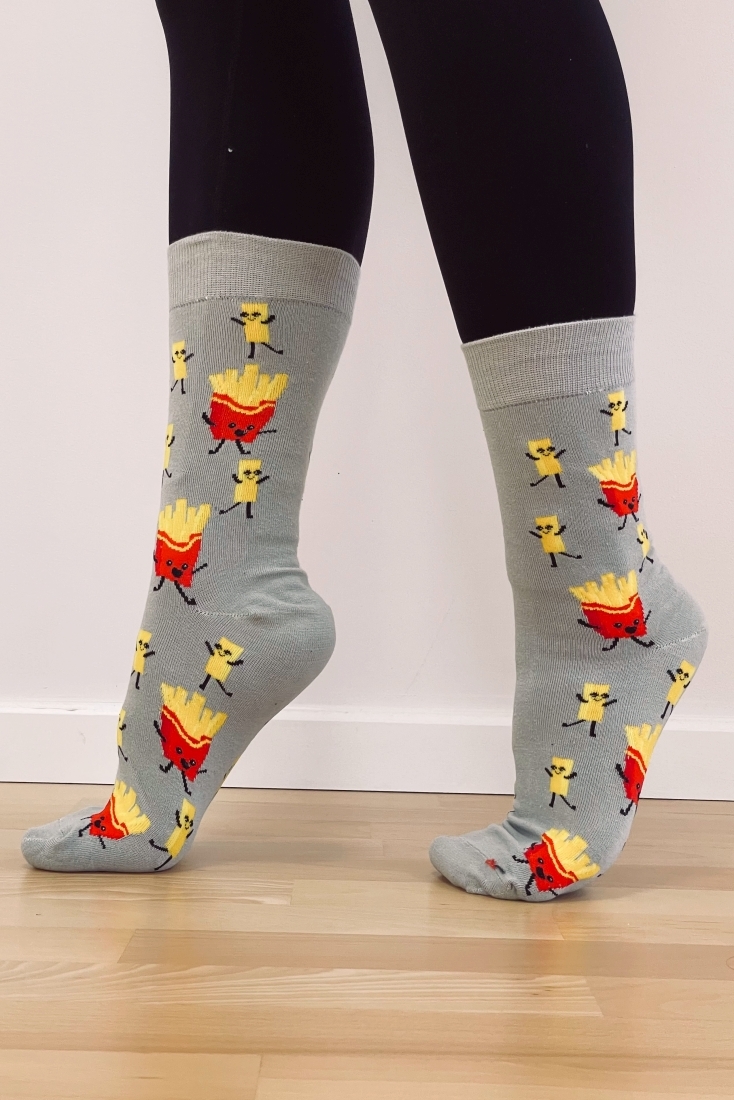 UNISEX ΒΑΜΒΑΚΟΛΥΚΡΑ ΚΑΛΤΣΑ ΜΕ ΣΧΕΔΙΟ ΤΗΓΑΝΙΤΕΣ ΠΑΤΑΤΕΣ