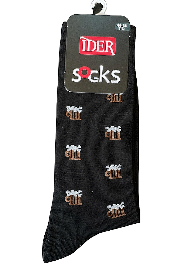 UNISEX ELASTIC COTTON SOCKS WITH BEER PATTERN