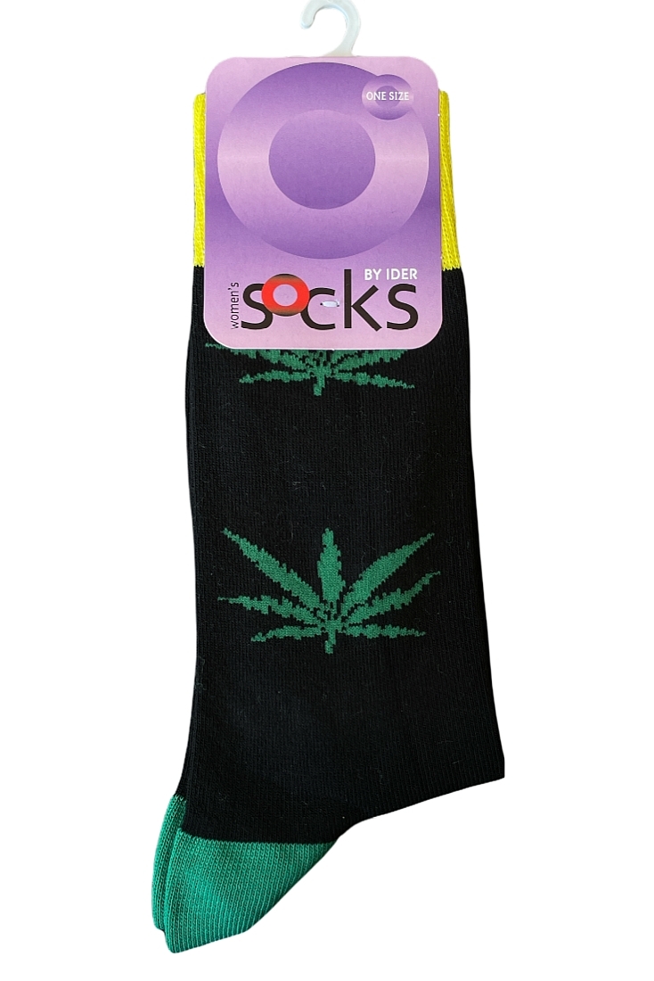 UNISEX ΚΑΛΤΣΑ ΒΑΜΒΑΚΡΟΛΥΚΡΑ ΜΕ ΣΧΕΔΙΟ ΦΥΛΛΑ ΚΑΝΝΑΒΗΣ