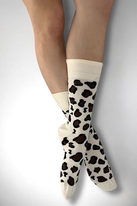 ANIMAL LOVER'S PREMIUM ELASTIC COTTON CREW SOCKS WITH HAND-LINKED TOES