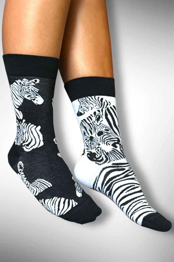 ZEBRA CONTRAST MISMATCH PREMIUM ΕΛΑΣΤΙΚΗ ΒΑΜΒΑΚΕΡΗ ΚΑΛΤΣΑ ΧΩΡΙΣ ΡΑΦΗ ΜΥΤΗΣ