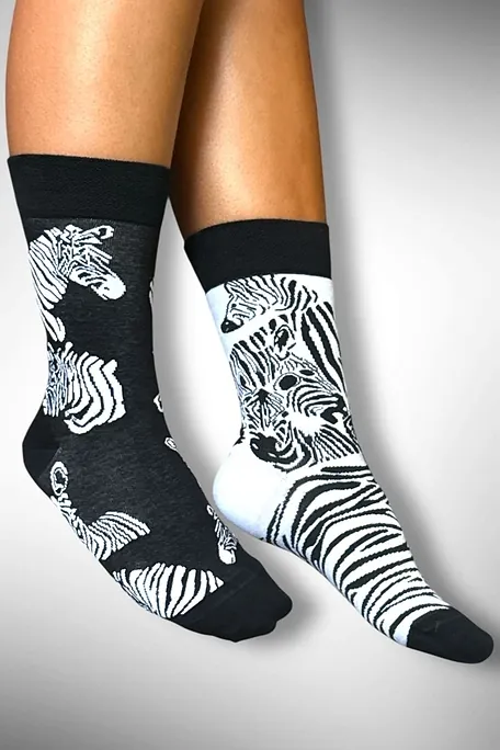 ZEBRA CONTRAST MISMATCH PREMIUM ΕΛΑΣΤΙΚΗ ΒΑΜΒΑΚΕΡΗ ΚΑΛΤΣΑ ΧΩΡΙΣ ΡΑΦΗ ΜΥΤΗΣ