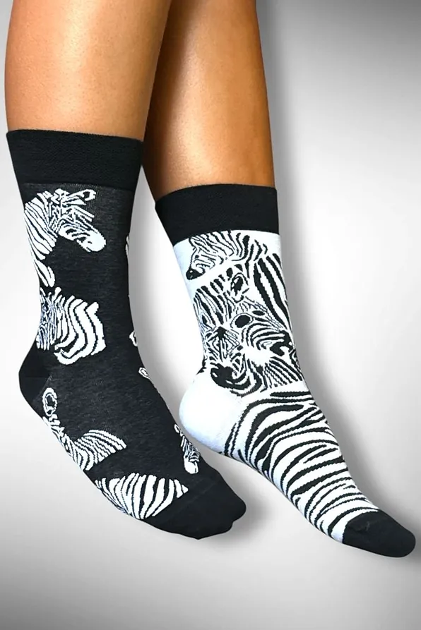 ZEBRA CONTRAST MISMATCH PREMIUM ΕΛΑΣΤΙΚΗ ΒΑΜΒΑΚΕΡΗ ΚΑΛΤΣΑ ΧΩΡΙΣ ΡΑΦΗ ΜΥΤΗΣ