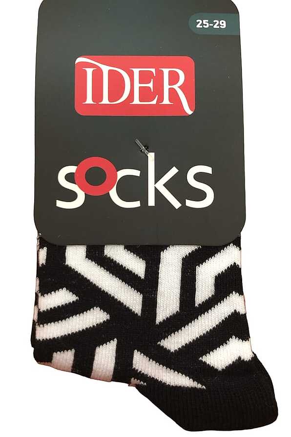 KIDS ELASTIC COTTON SOCKS WITH GEOMETRICAL PATTERN