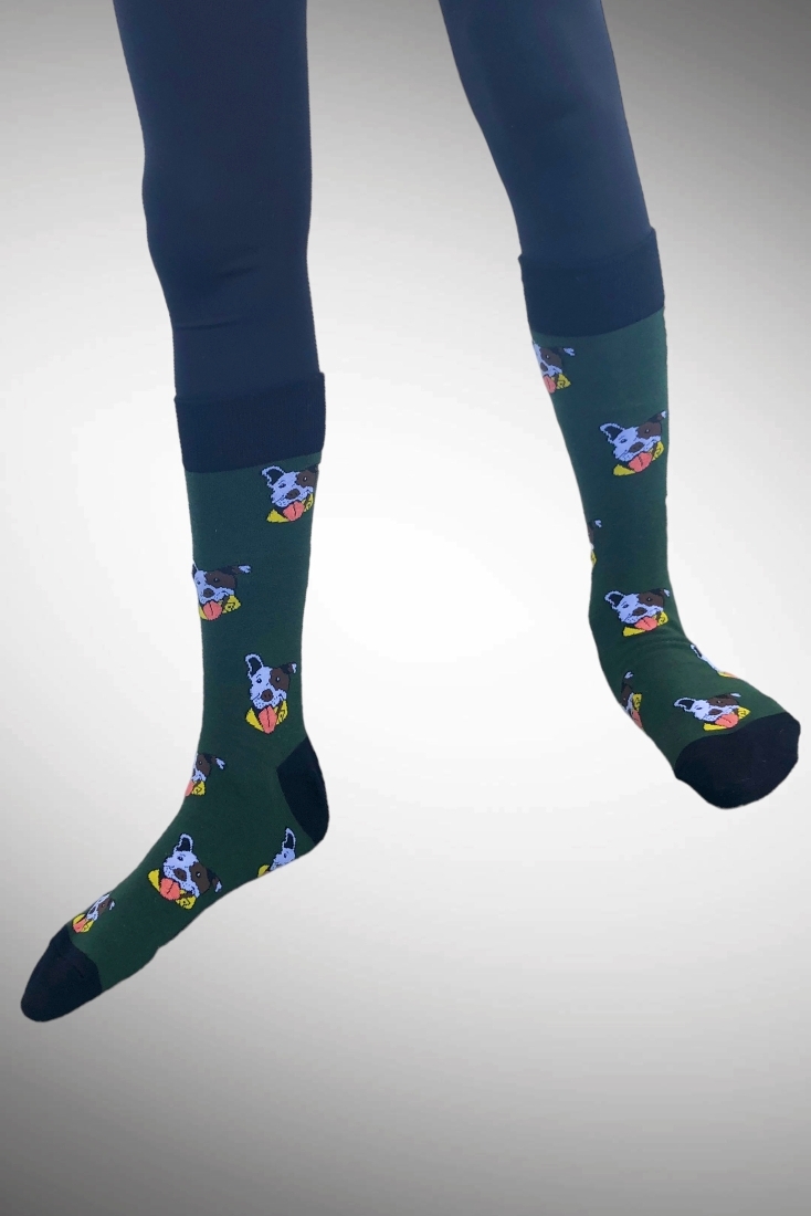 KID ELASTIC COTTON SOCKS WITH PITBULLS PATTERN