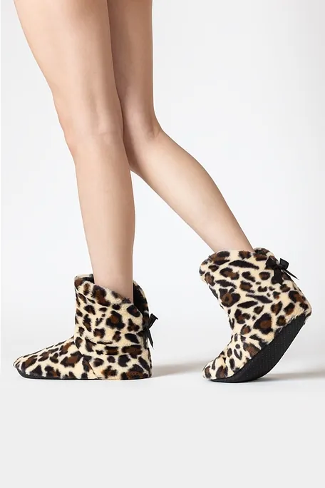 ΓΥΝΑΙΚΕΙΑ ΚΑΛΤΣΟΠΑΝΤΟΦΛΑ ΜΠΟΤΑ ANIMAL LEOPARD FLEECE ΜΕ ABS & ΕΣΩΤΕΡΙΚΗ ΖΕΣΤΗ ΜΑΛΑΚΗ ΕΠΕΝΔΥΣΗ SHERPA