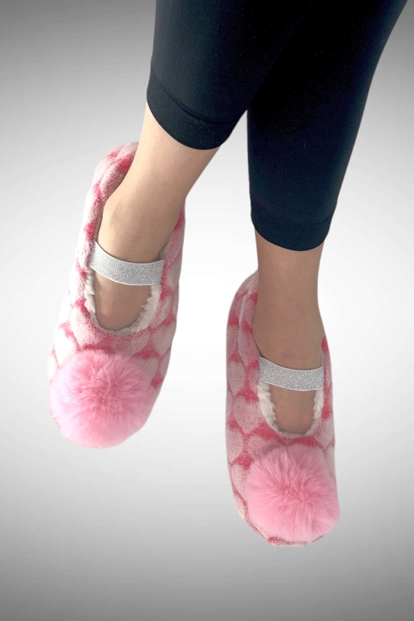 WOMAN ANTI-SLIP SLIPPERS WITH ABS WITH TUFT SUPPORT ELASTIC BAND AND FLUFFY LINING INSIDE