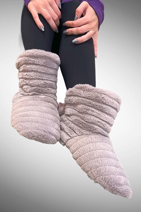 WOMAN ANTI-SLIP BOOTS SLIPPERS FLEECE WITH ABS BOW AND FLUFFY LINING INSIDE