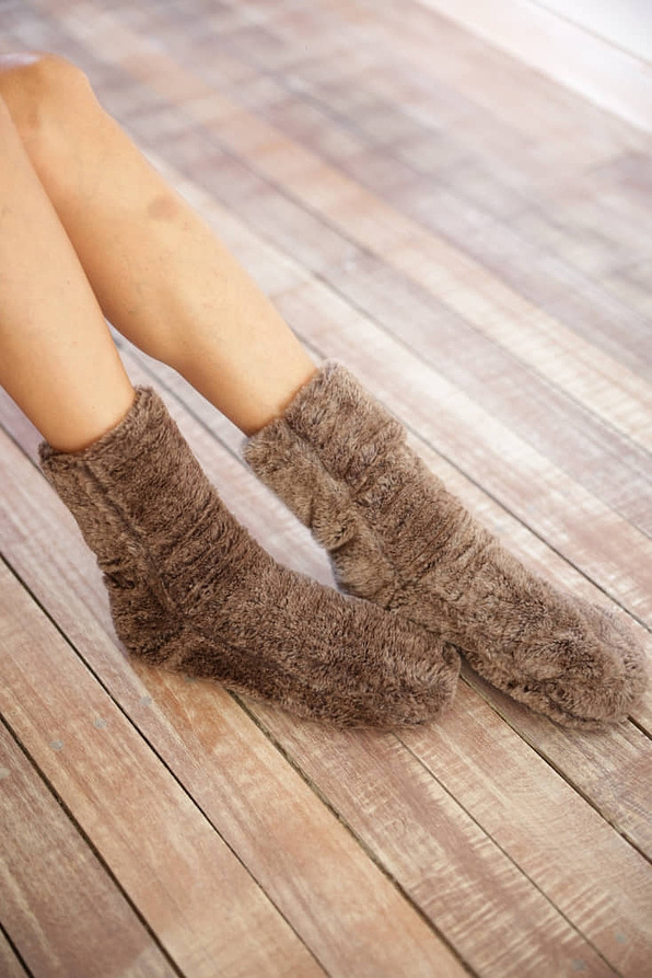WOMAN ANTI-SLIP FAUX FUR SLIPPERS