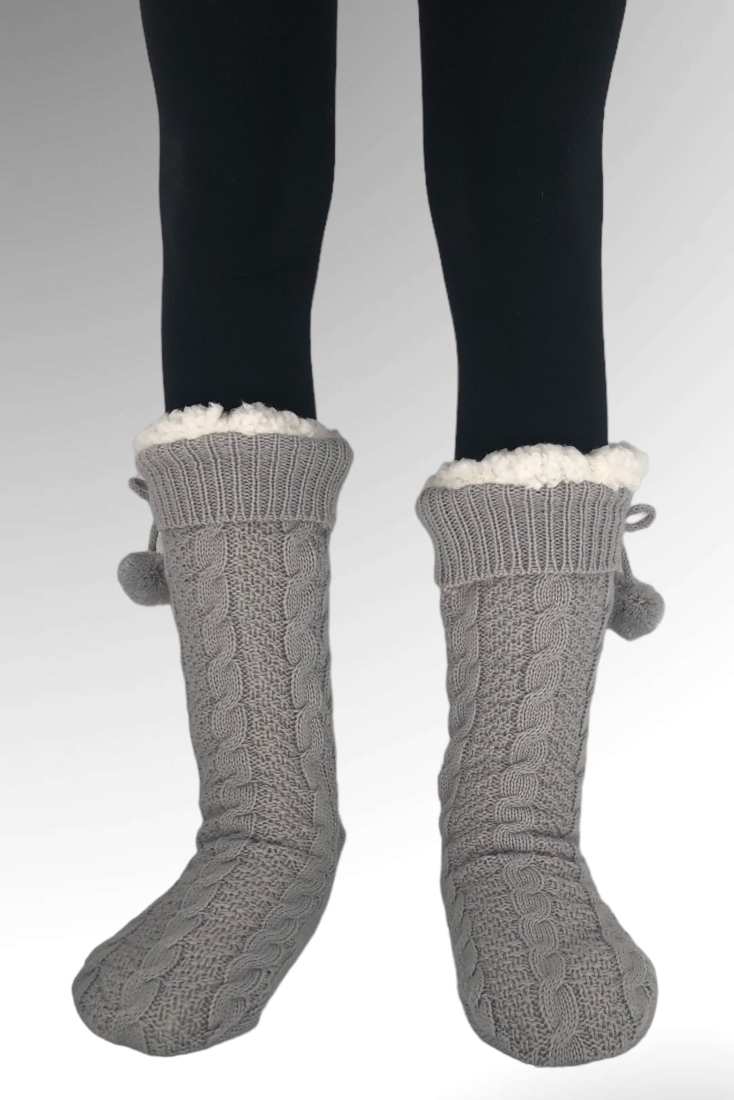 ΓΥΝΑΙΚΕΙΑ ΚΑΛΤΣΟΠΑΝΤΟΦΛΑ ΜΕ ABS ΕΣΩΤΕΡΙΚΗ ΖΕΣΤΗ ΜΑΛΑΚΗ ΕΠΕΝΔΥΣΗ ΠΟΜ-ΠΟΜ ΚΑΙ ΣΧΕΔΙΟ ΠΛΕΞΟΥΔΕΣ