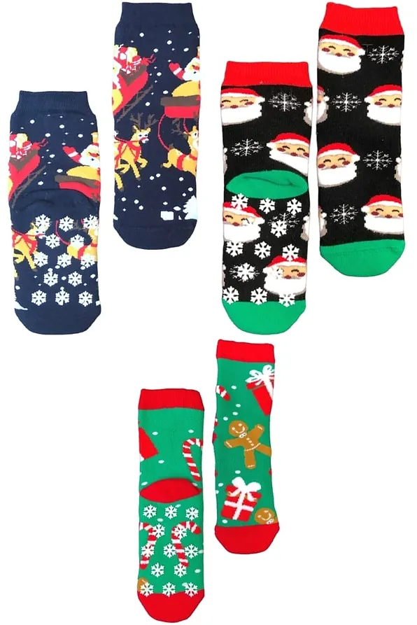 CHRISTMAS ANTI-SLIP TERRY SOCKS FOR ALL AGES IN DIFFERENT PATTERNS AND COLORS