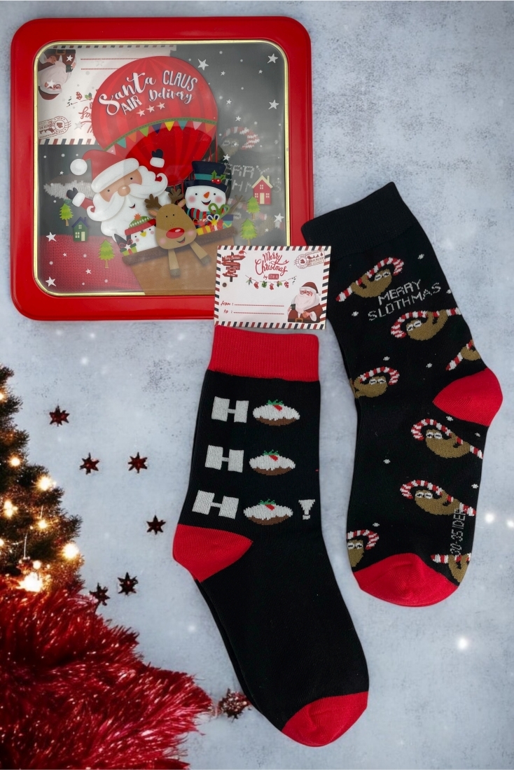 2-PACK ΒΑΜΒΑΚΟΛΥΚΡA ΚΑΛΤΣΕΣ ΜΕ ΧΡΙΣΤΟΥΓΕΝΝΙΑΤΙΚΟ ΘΕΜΑ ΣΕ ΜΕΤΑΛΛΙΚΟ ΚΟΥΤΙ ΜΕ ΔΙΑΦΑΝΟ ΚΑΠΑΚΙ