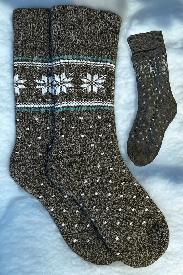 THERMAL UNISEX SOCKS WITH SNOWFLAKE PATTERN