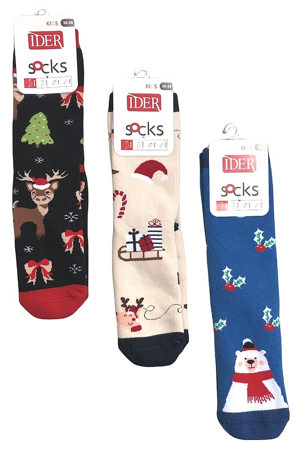 COTTON FASHION SOCKS WITH ABS AND CHRISTMAS PATTERN