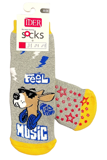 KIDS TERRY-COTTON SLIPPERS ANTI-SLIP WITH ABS WITH DOG WITH HEADPHONE PATTERN AND SEAMLESS TOES