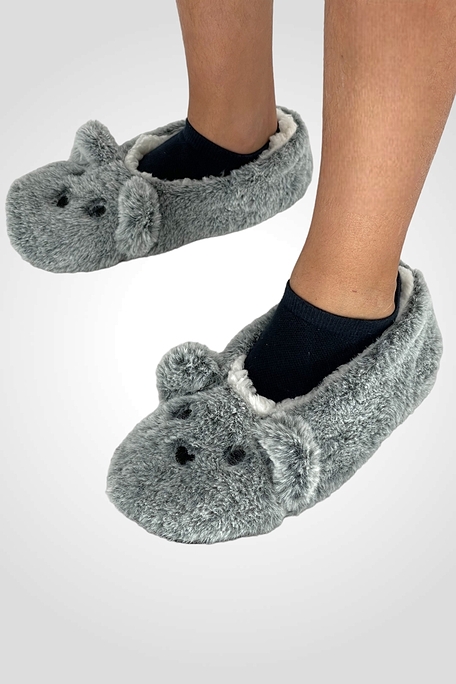 KID ANTI-SLIP SLIPPERS WITH ABS DOG WITH EARS AND FLUFFLY LINING INSIDE