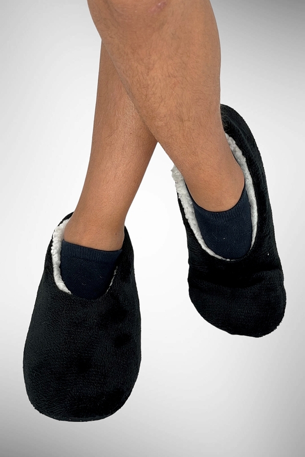 UNISEX ANTI-SLIP SLIPPERS PLAIN FLEECE WITH ABS WITH FLUFFY LINING INSIDE