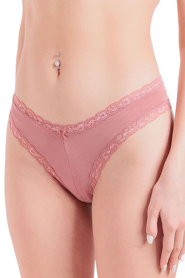 BAMBOO 2-PACK WOMAN BRAZIL KNICKERS WITH LACE