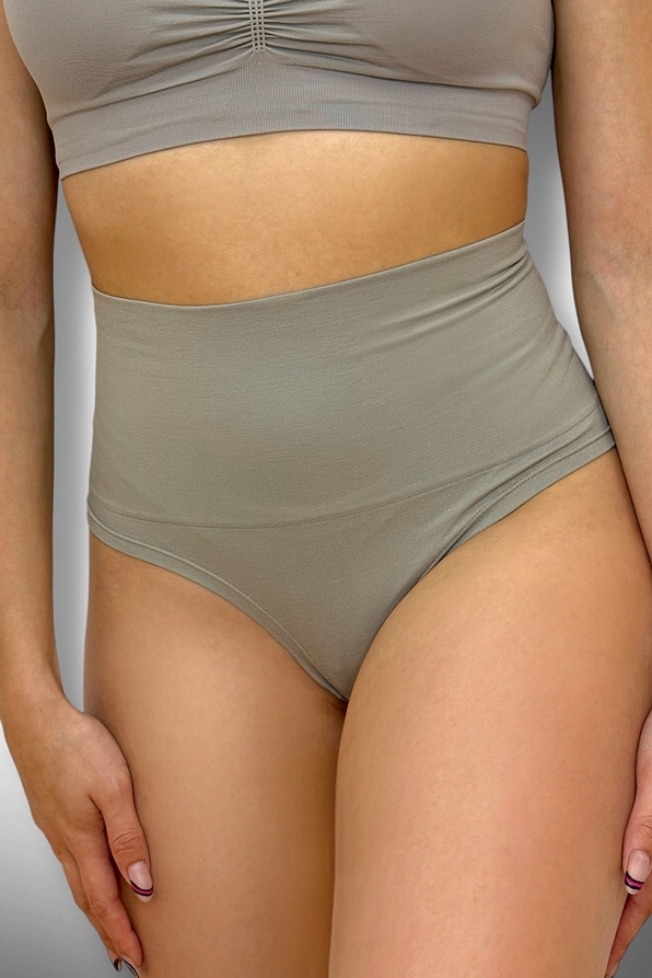WOMAN SEAMLESS SHAPER TUMMY CONTROL BRIEF OF MICROFIBER PLAIN WITH COTTON GUSSET